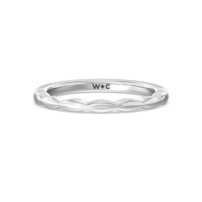 Modern East West Hidden Halo Solitaire Wedding Band