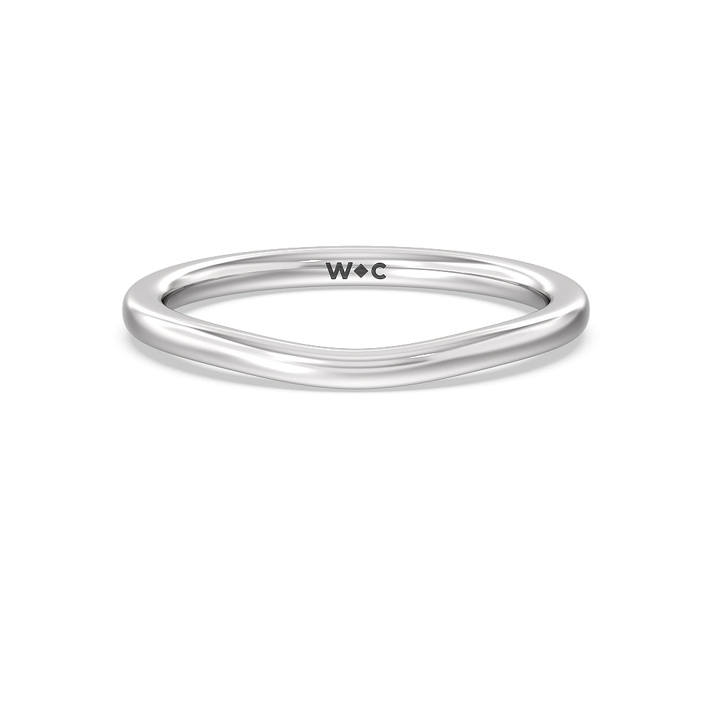 Three Stone Hidden Accent Bridge Classic Wedding Band with Platinum Cut Diamond in 14KT Platinum view 1
