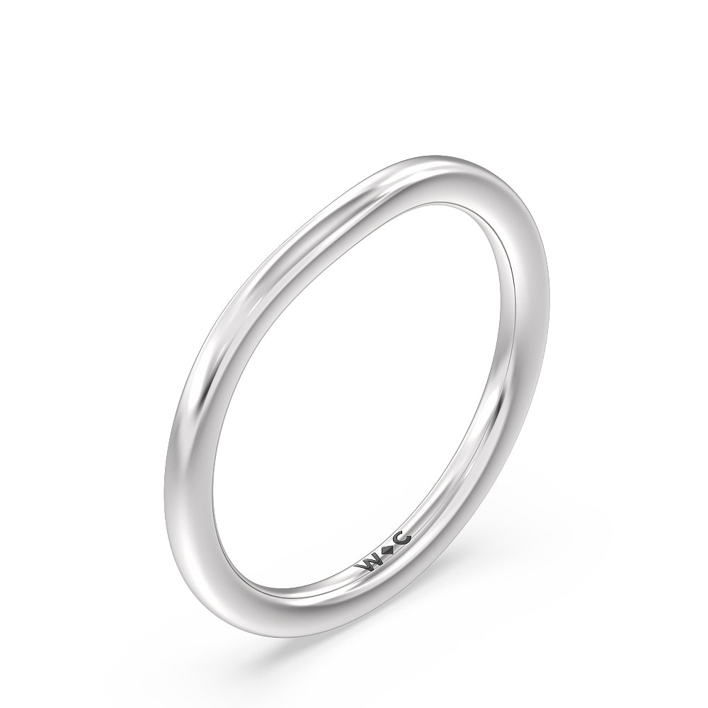 Three Stone Hidden Accent Bridge Classic Wedding Band with Platinum Cut Diamond in 14KT Platinum view 4
