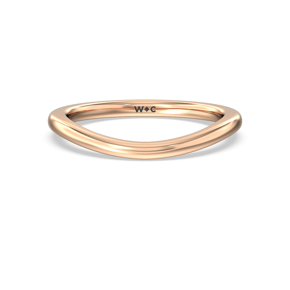 Trellis Side Stone Solitaire Wedding Band with 18KT Rose Gold Cut Diamond in 14KT Rose Gold view 1
