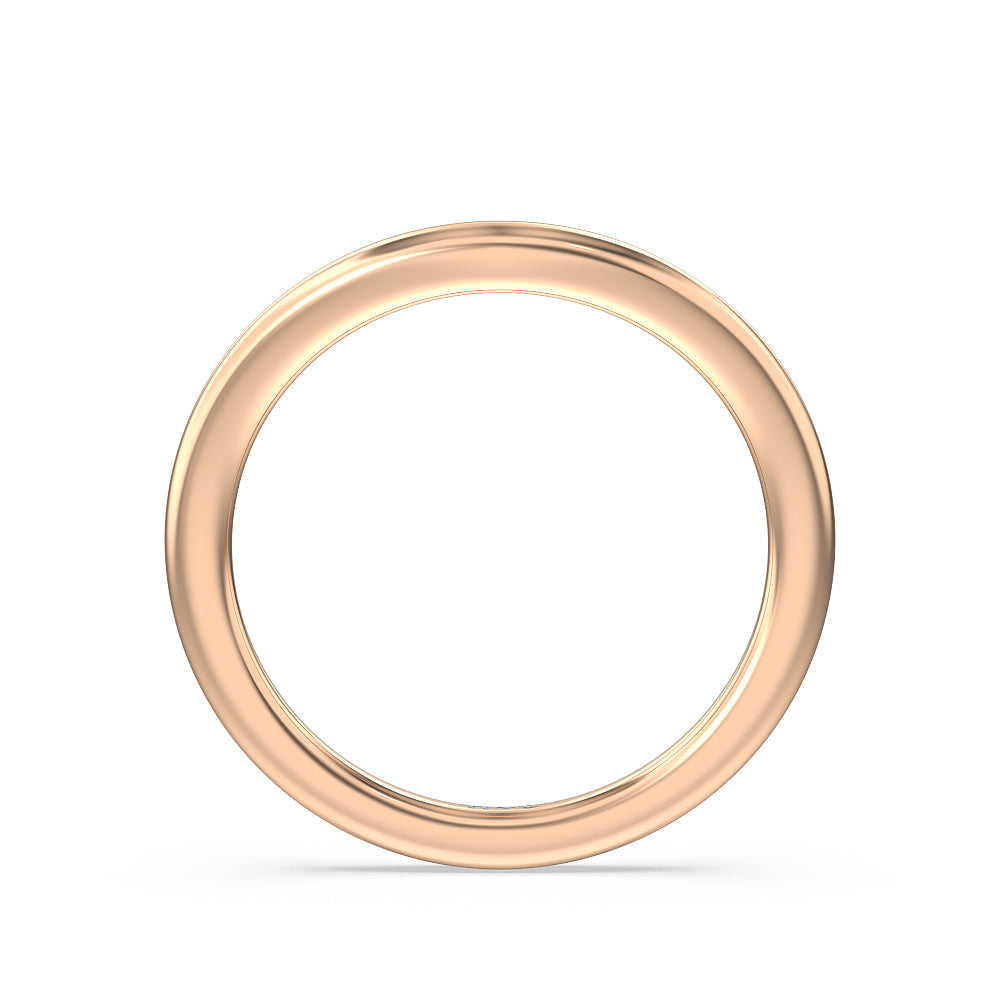 Trellis Side Stone Solitaire Wedding Band with 18KT Rose Gold Cut Diamond in 14KT Rose Gold view 2
