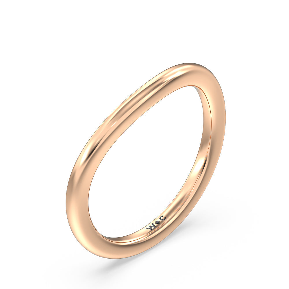 Trellis Side Stone Solitaire Wedding Band with 18KT Rose Gold Cut Diamond in 14KT Rose Gold view 4
