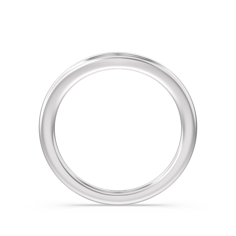 Trellis Side Stone Solitaire Wedding Band with Platinum Cut Diamond in 14KT Platinum view 2
