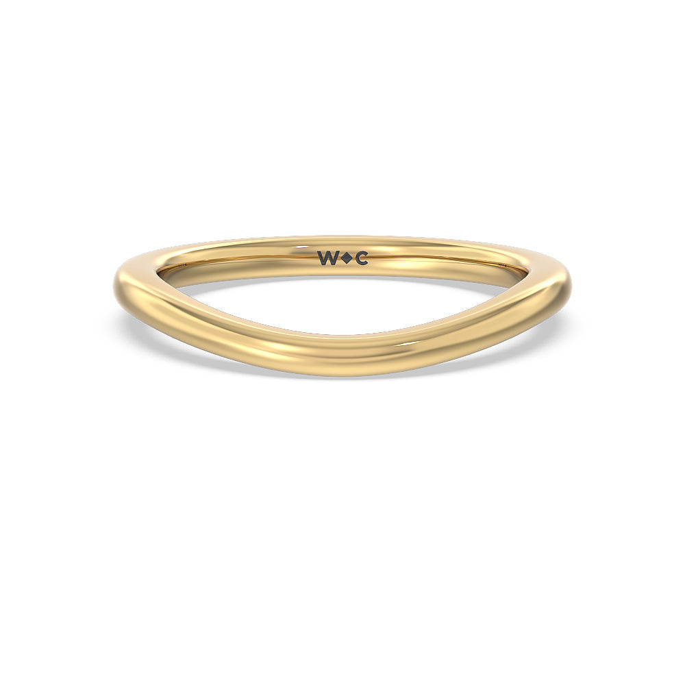 Trellis Side Stone Solitaire Wedding Band with 18KT Yellow Gold Cut Diamond in 14KT Yellow Gold view 1
