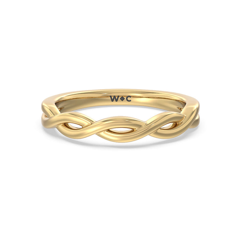Twisted Vine Accent Solitaire Wedding Band