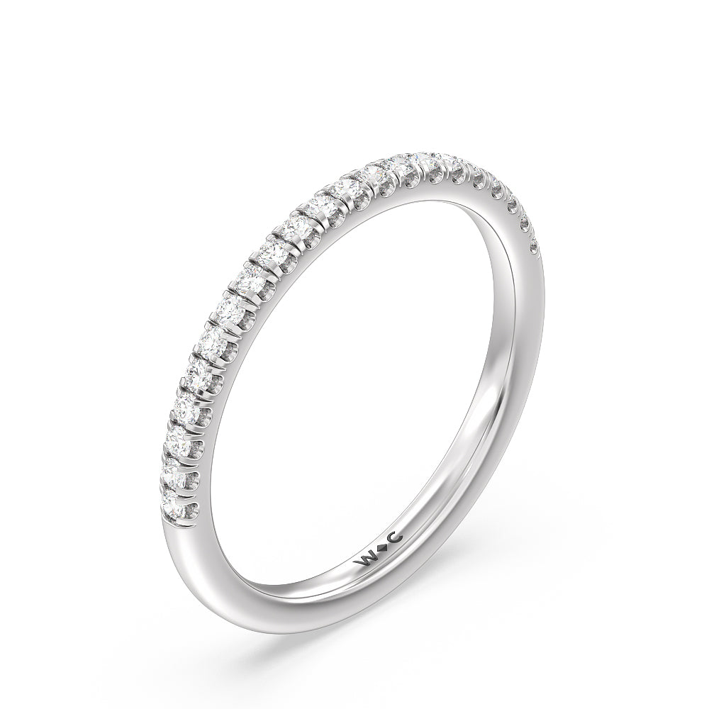 Seamless Diamond Shank Halo Solitaire Diamond Wedding Band with Platinum Cut Diamond in 14KT Platinum view 4
