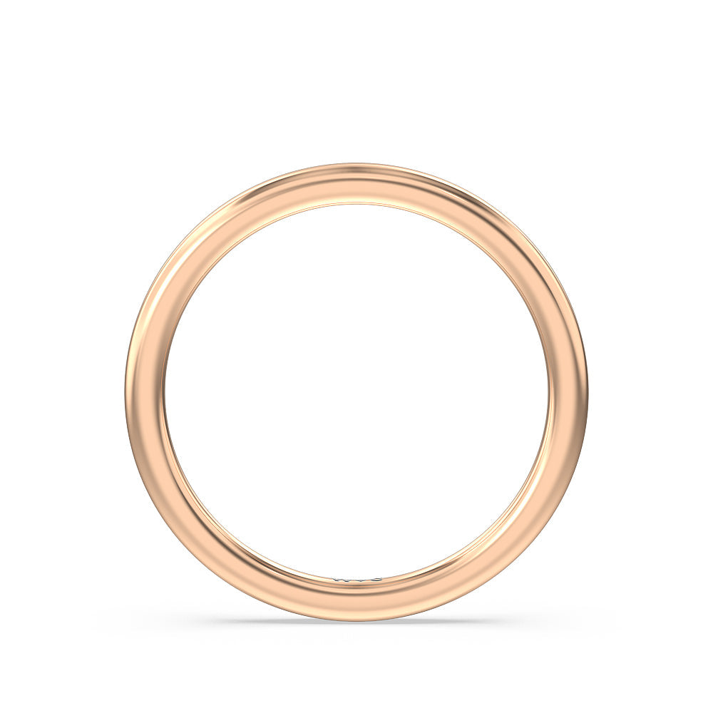 Seamless Diamond Shank Halo Solitaire Wedding Band with 18KT Rose Gold Cut Diamond in 14KT Rose Gold view 2

