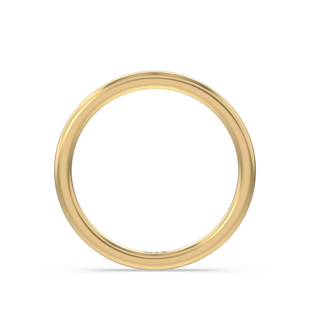 Seamless Diamond Shank Halo Solitaire Wedding Band with 18KT Yellow Gold Cut Diamond in 14KT Yellow Gold view 2
