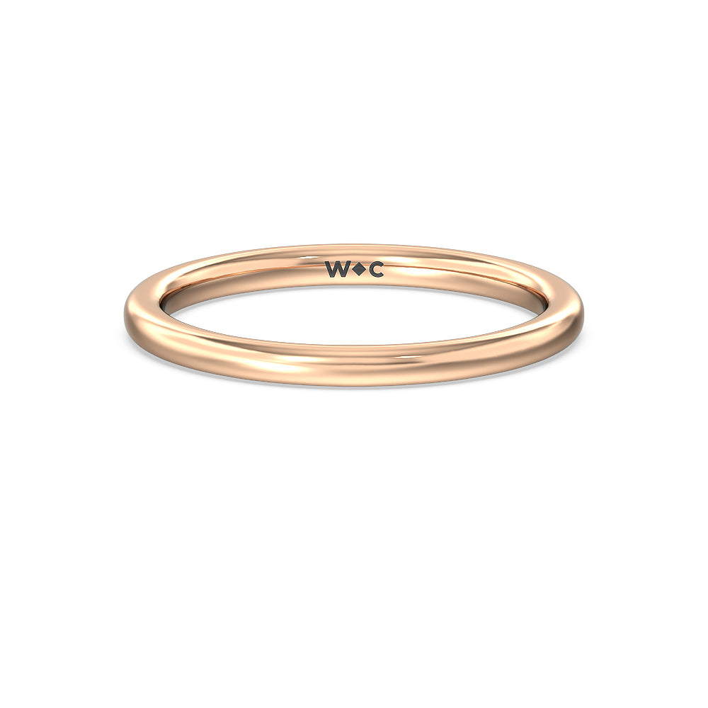 Seamless Plain Shank Halo Solitaire Wedding Band with 18KT Rose Gold Cut Diamond in 14KT Rose Gold view 1
