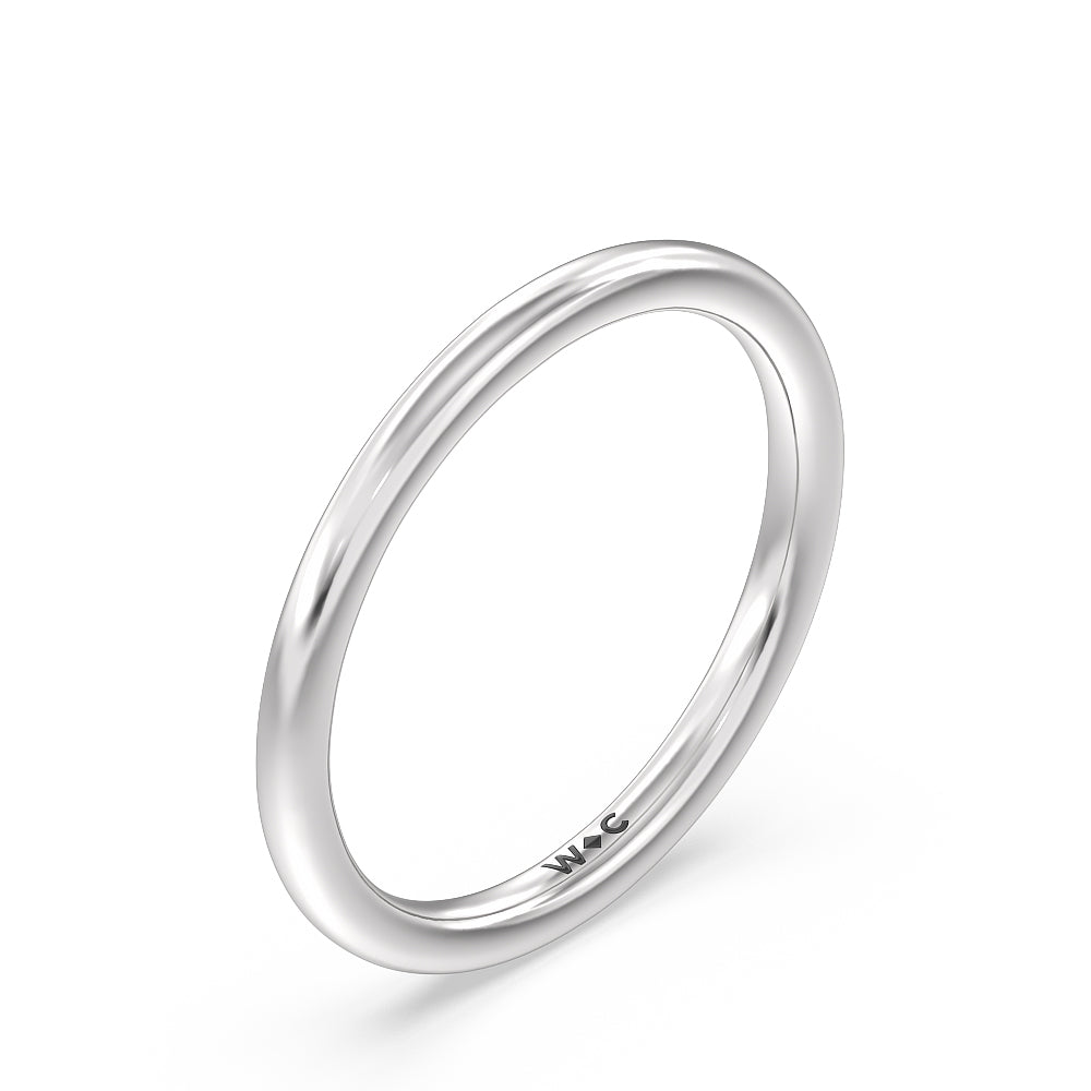 Seamless Plain Shank Halo Solitaire Wedding Band with Platinum Cut Diamond in 14KT Platinum view 4
