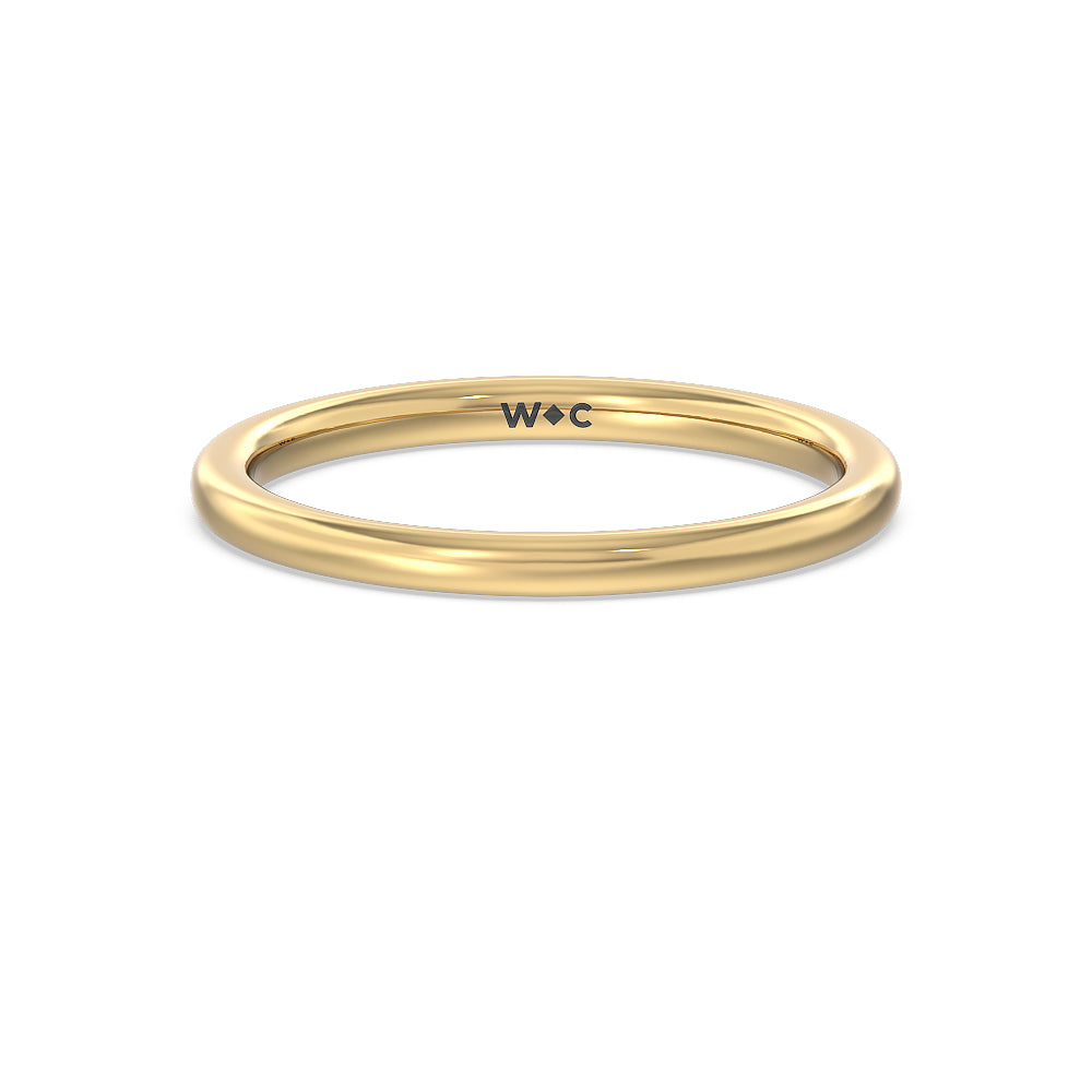 Seamless Plain Shank Halo Solitaire Wedding Band with 18KT Yellow Gold Cut Diamond in 14KT Yellow Gold view 1
