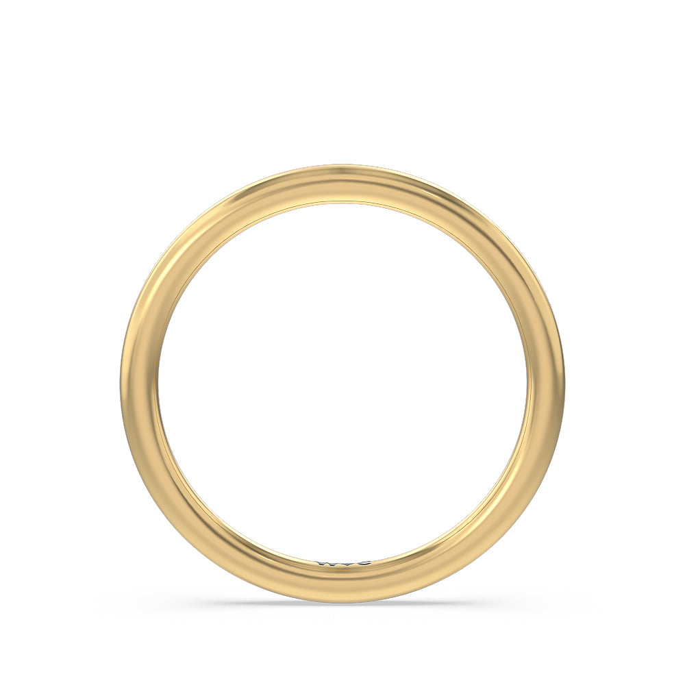 Seamless Plain Shank Halo Solitaire Wedding Band with 18KT Yellow Gold Cut Diamond in 14KT Yellow Gold view 2
