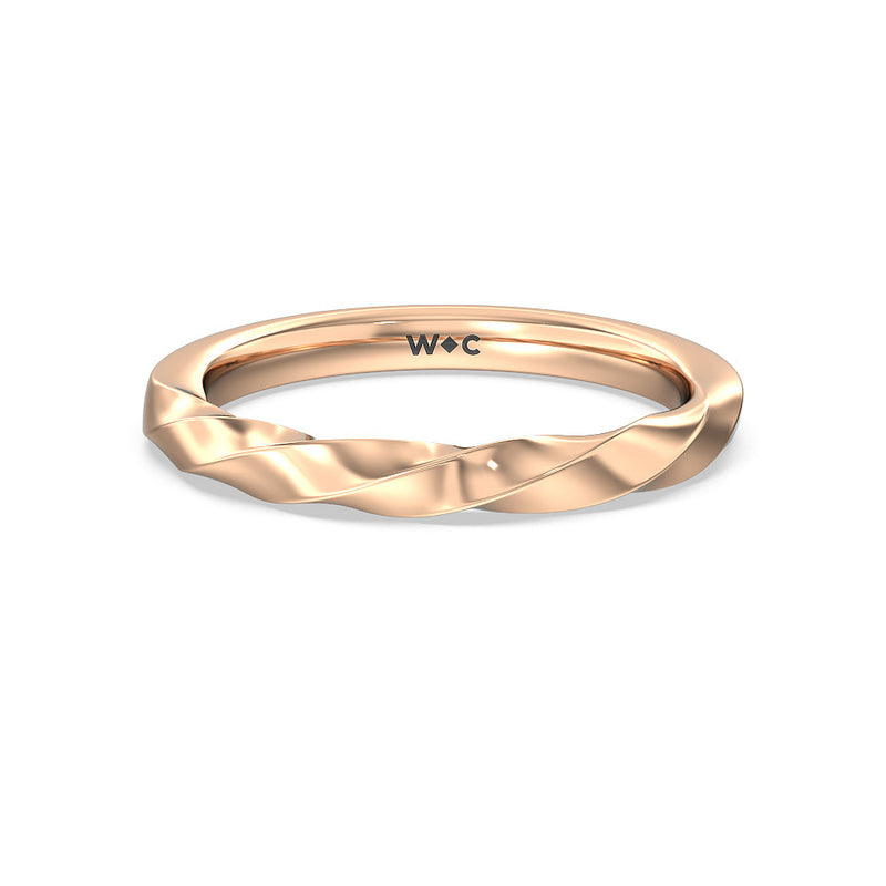 Twisted Rope Hidden Halo Solitaire Wedding Band
