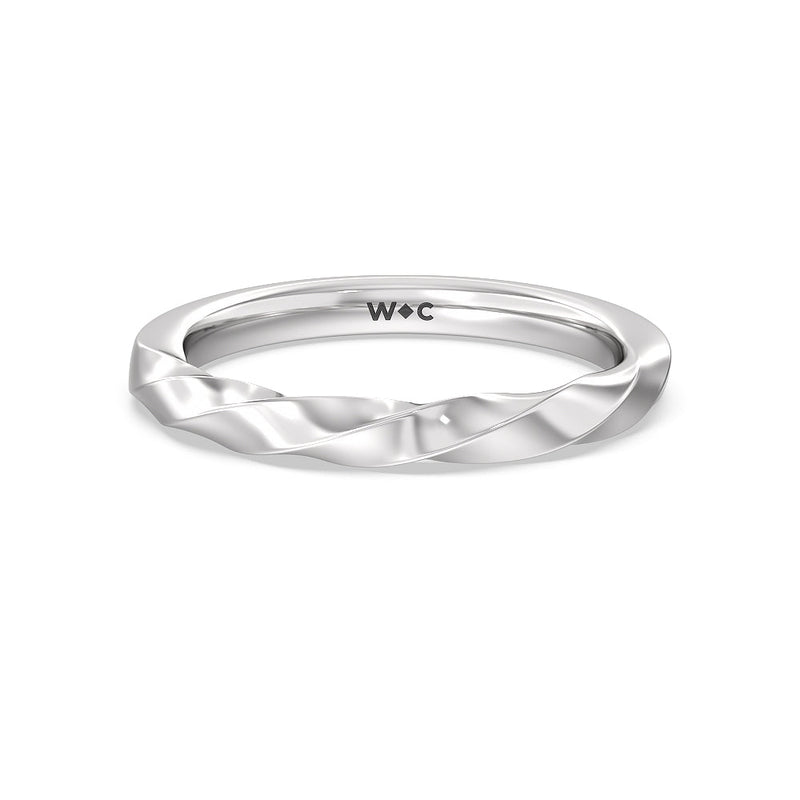 Twisted Rope Hidden Halo Solitaire Wedding Band