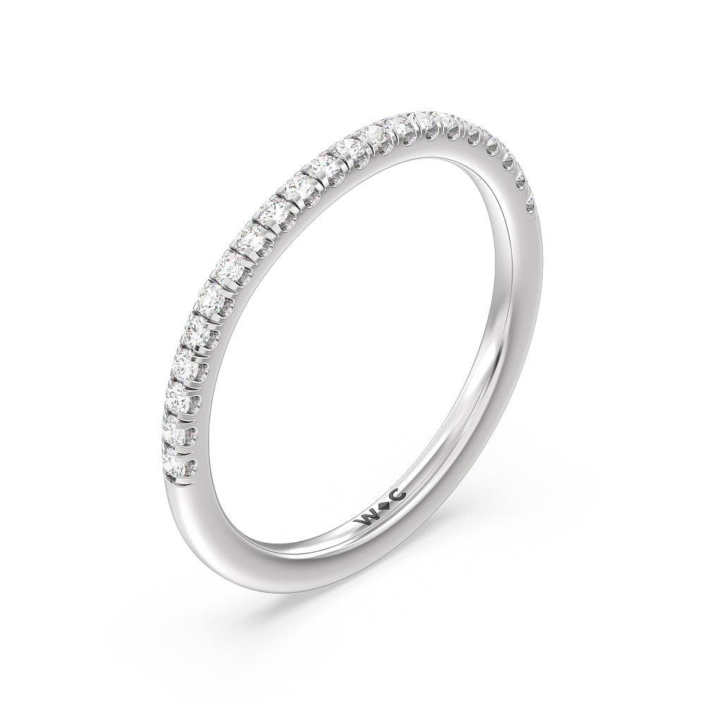 Channel Set Hidden Halo Solitaire Diamond Wedding Band with Platinum Cut Diamond in 14KT Platinum view 4
