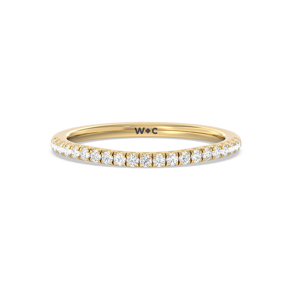 Channel Set Hidden Halo Solitaire Diamond Wedding Band with 18KT Yellow Gold Cut Diamond in 14KT Yellow Gold view 1
