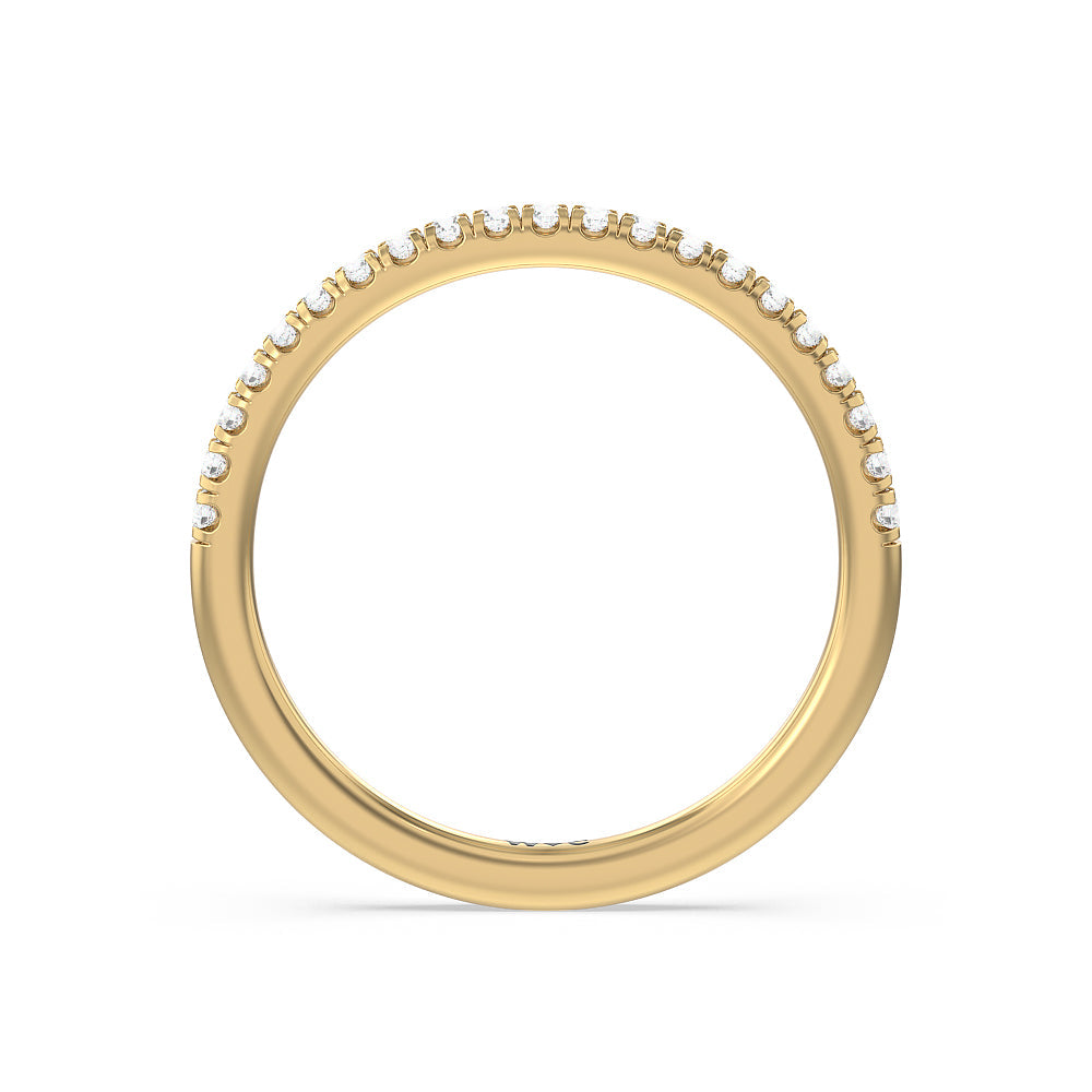 Channel Set Hidden Halo Solitaire Diamond Wedding Band with 18KT Yellow Gold Cut Diamond in 14KT Yellow Gold view 2
