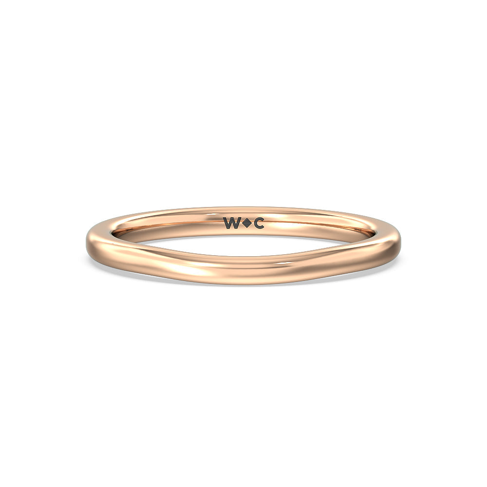Channel Set Hidden Halo Solitaire Wedding Band with 18KT Rose Gold Cut Diamond in 14KT Rose Gold view 1

