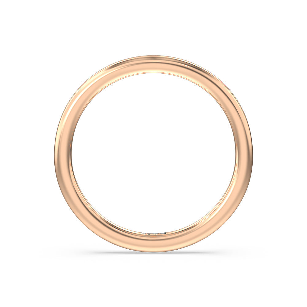 Channel Set Hidden Halo Solitaire Wedding Band with 18KT Rose Gold Cut Diamond in 14KT Rose Gold view 2
