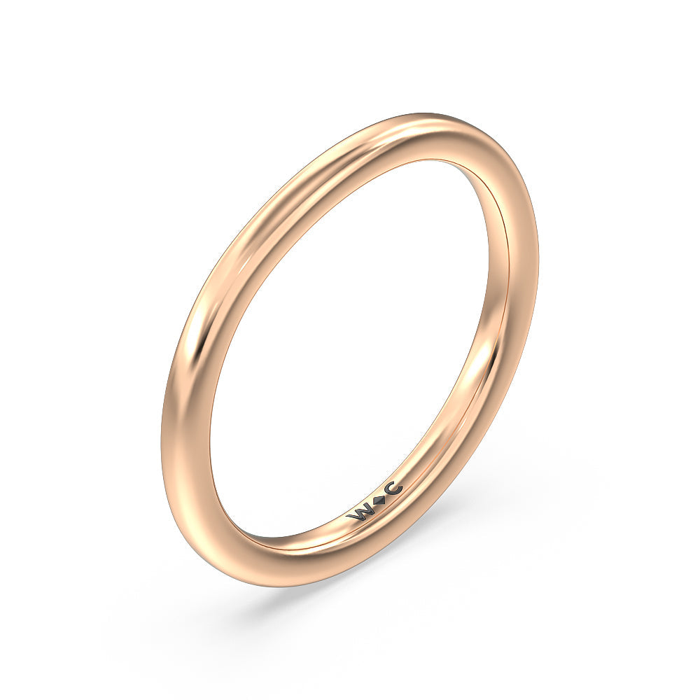Channel Set Hidden Halo Solitaire Wedding Band with 18KT Rose Gold Cut Diamond in 14KT Rose Gold view 4
