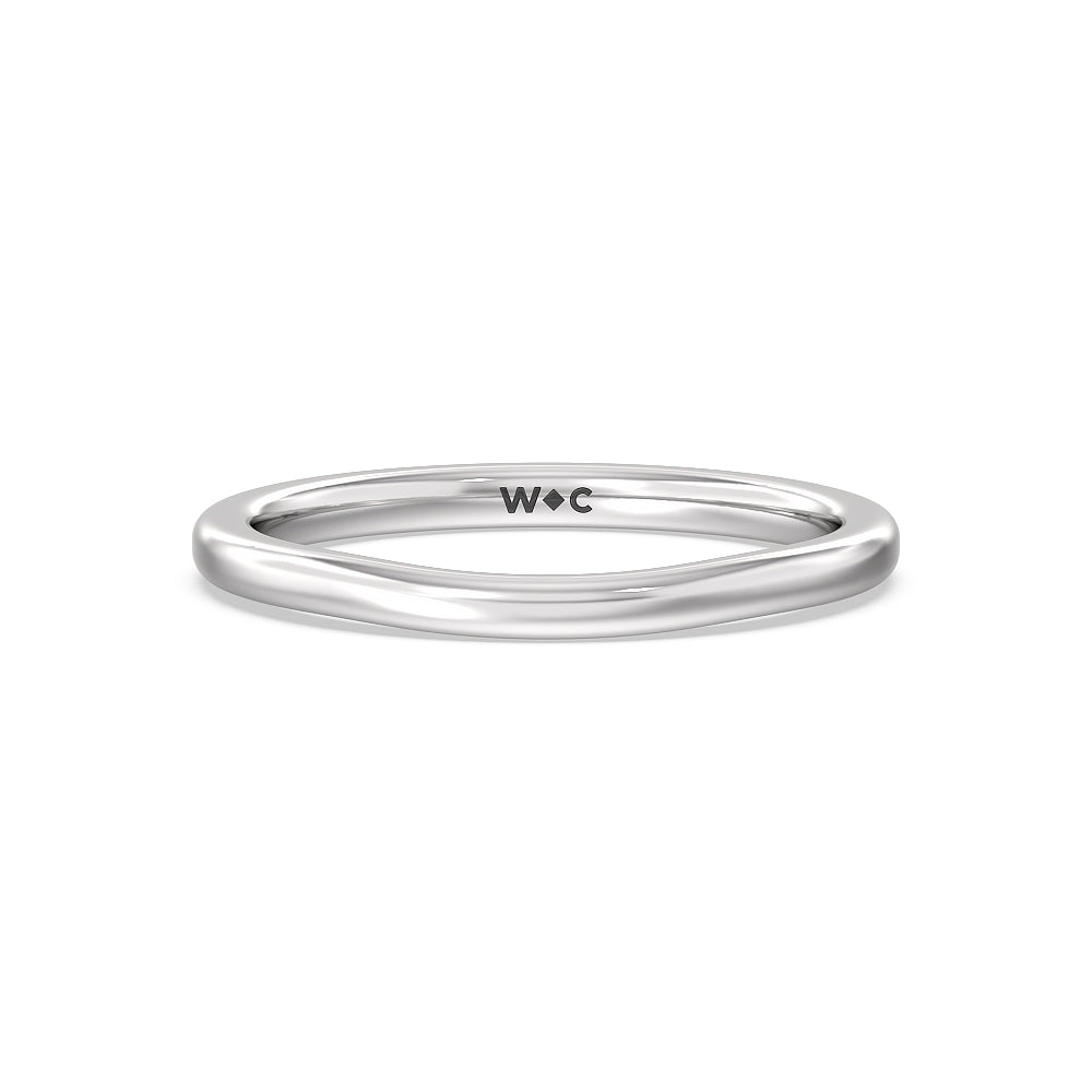 Channel Set Hidden Halo Solitaire Wedding Band with Platinum Cut Diamond in 14KT Platinum view 1
