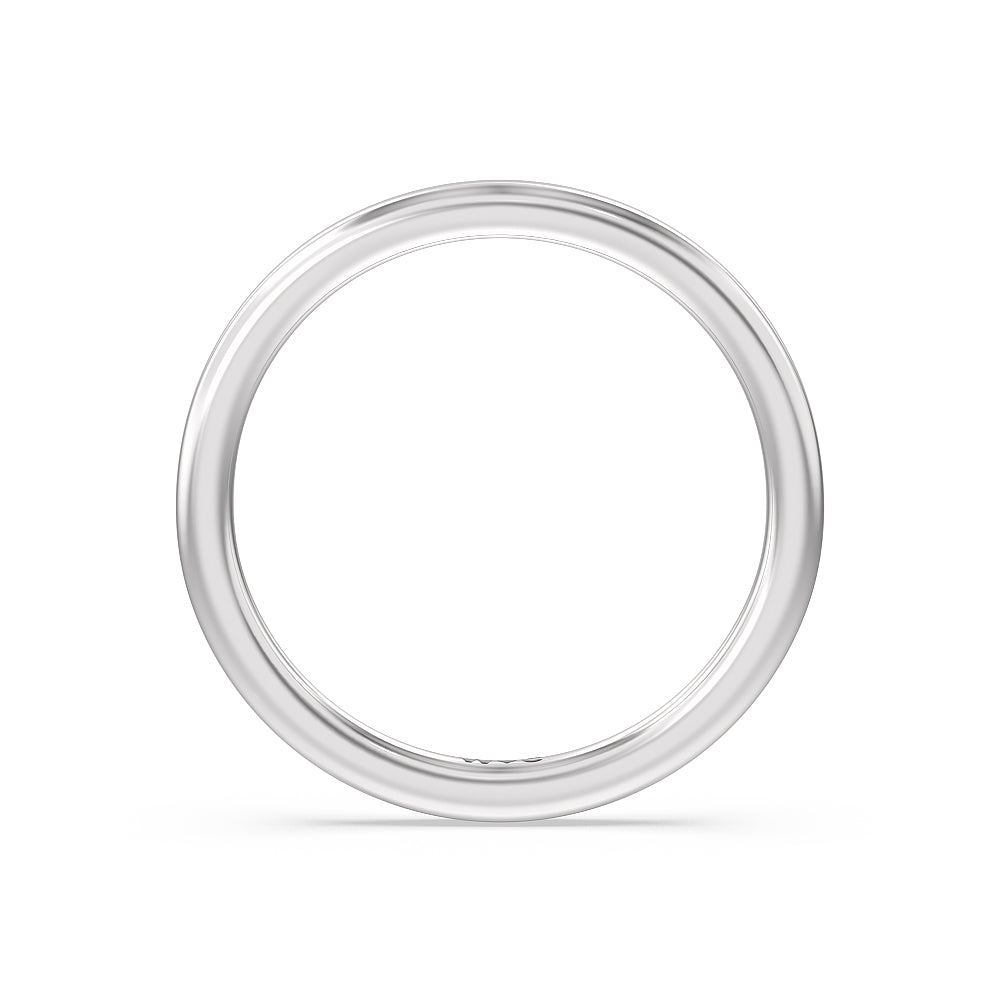 Channel Set Hidden Halo Solitaire Wedding Band with Platinum Cut Diamond in 14KT Platinum view 2
