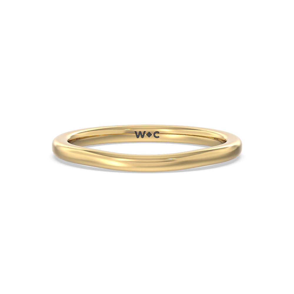 Channel Set Hidden Halo Solitaire Wedding Band with 18KT Yellow Gold Cut Diamond in 14KT Yellow Gold view 1
