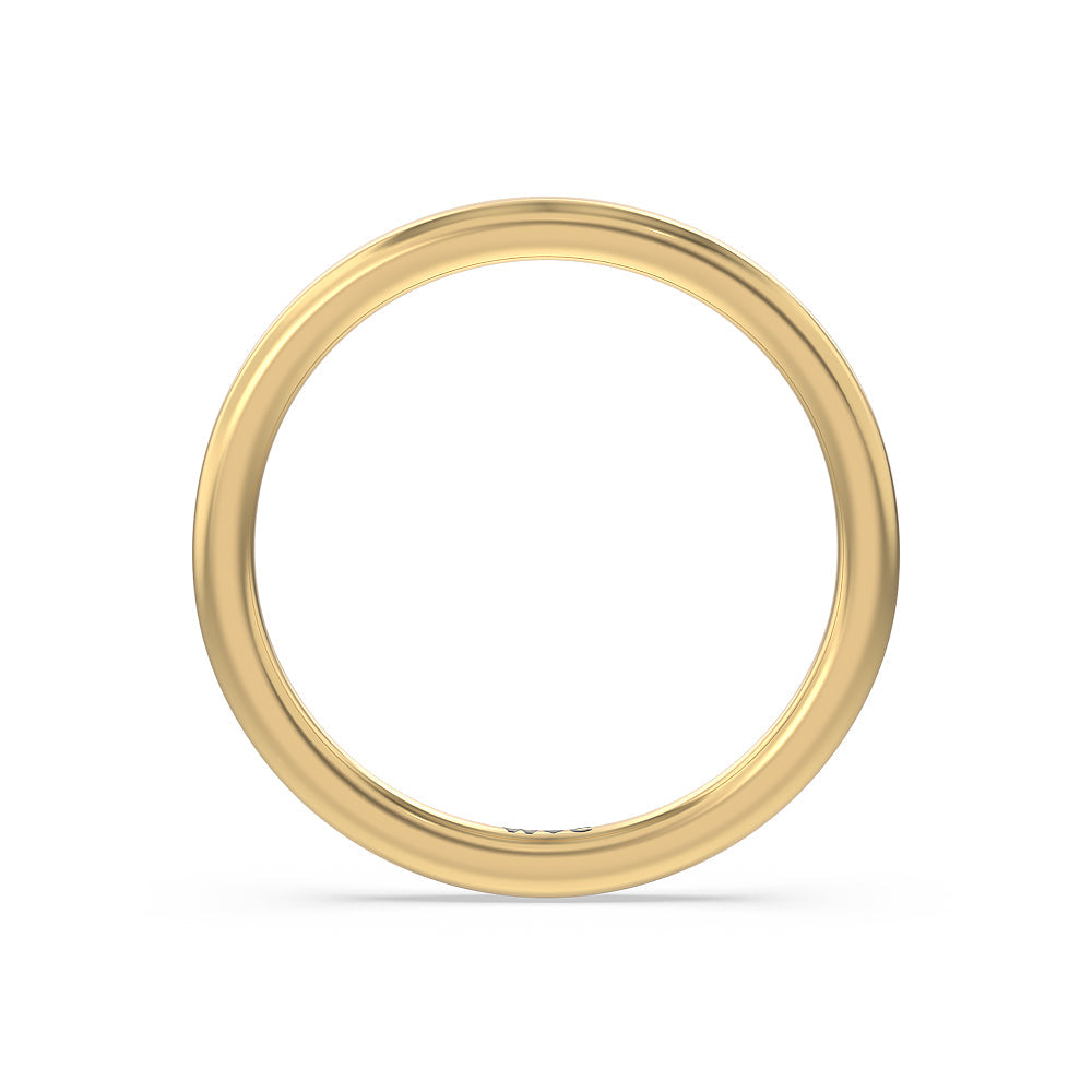 Channel Set Hidden Halo Solitaire Wedding Band with 18KT Yellow Gold Cut Diamond in 14KT Yellow Gold view 2

