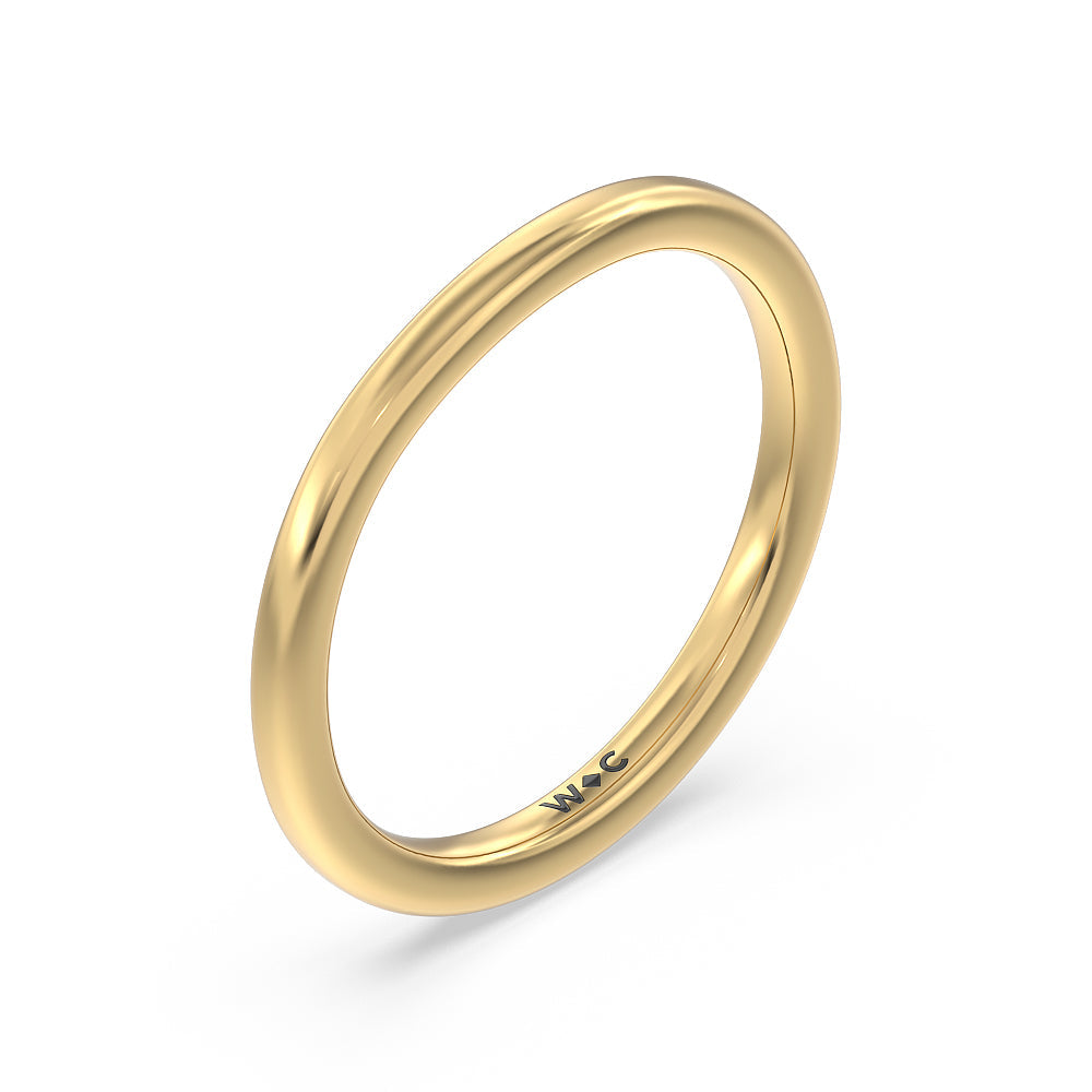 Channel Set Hidden Halo Solitaire Wedding Band with 18KT Yellow Gold Cut Diamond in 14KT Yellow Gold view 4
