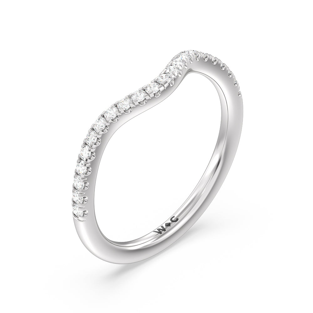 Criss Cross Shank Halo Solitaire Diamond Wedding Band with Platinum Cut Diamond in 14KT Platinum view 4
