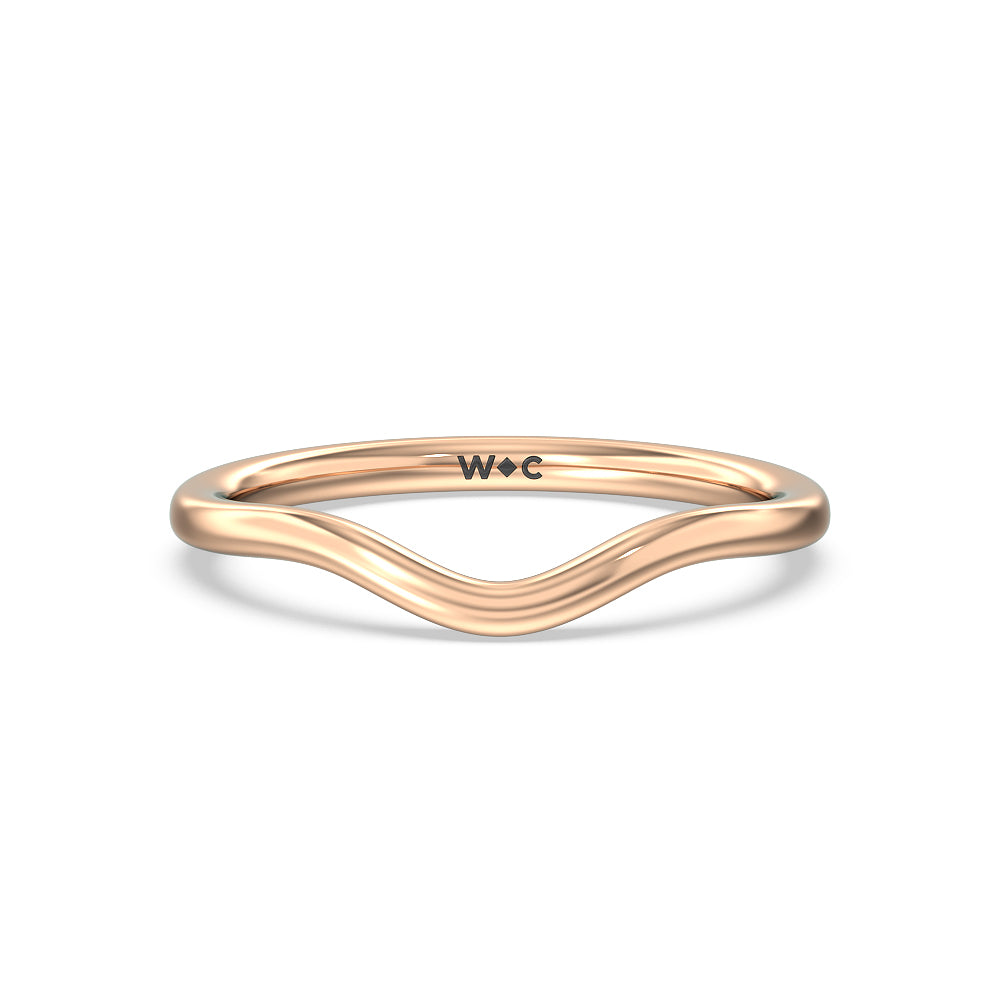 Criss Cross Shank Halo Solitaire Wedding Band with 18KT Rose Gold Cut Diamond in 14KT Rose Gold view 1
