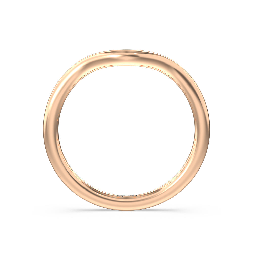 Criss Cross Shank Halo Solitaire Wedding Band with 18KT Rose Gold Cut Diamond in 14KT Rose Gold view 2
