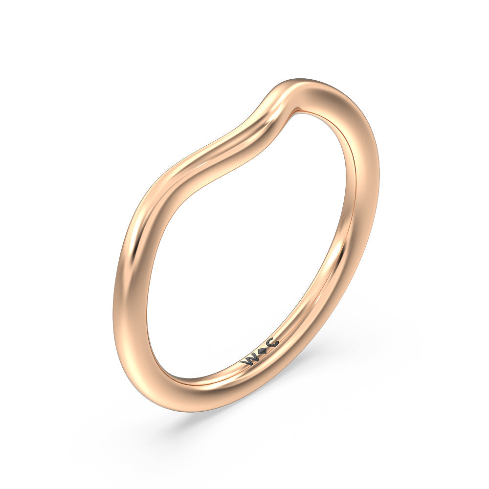 Criss Cross Shank Halo Solitaire Wedding Band with 18KT Rose Gold Cut Diamond in 14KT Rose Gold view 4
