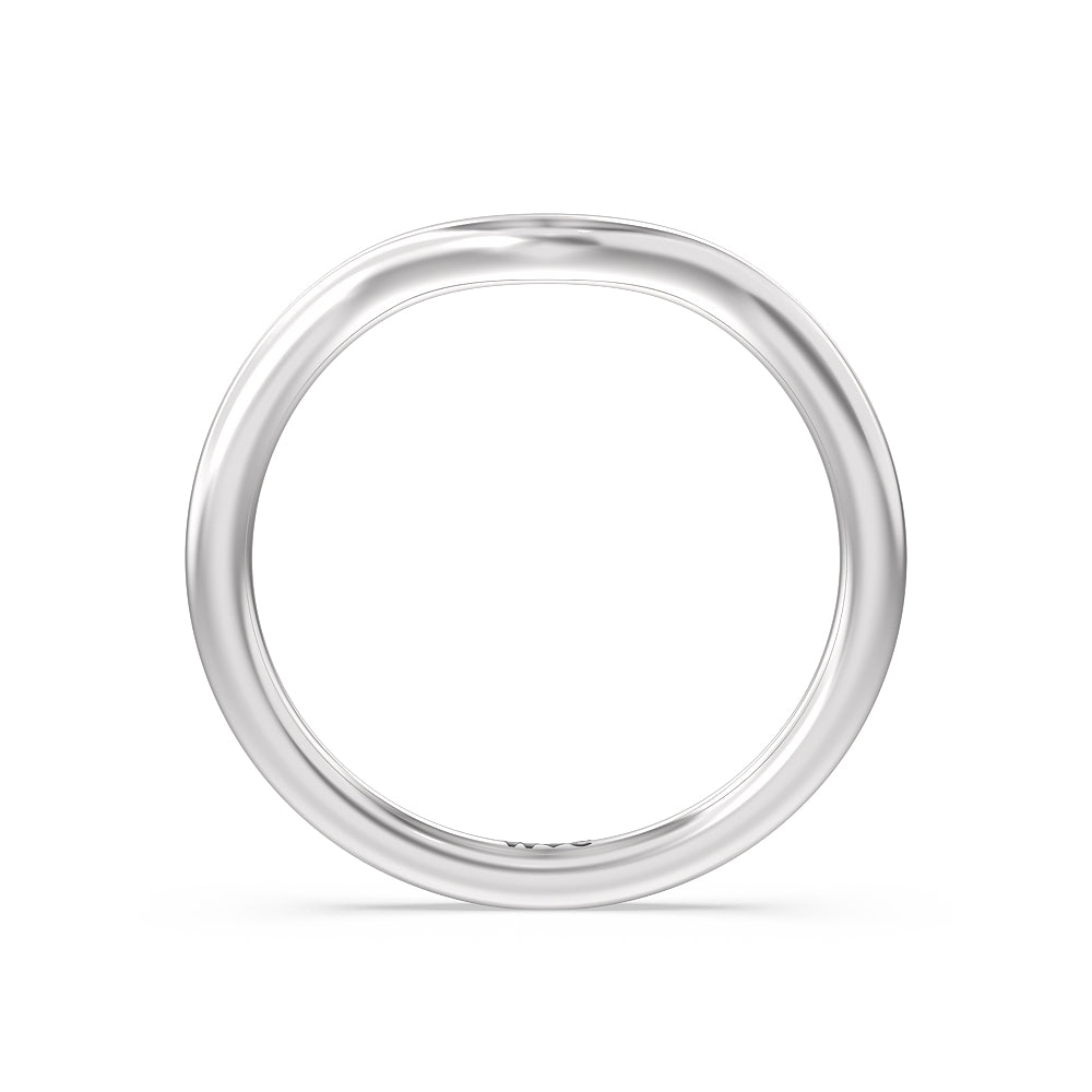Criss Cross Shank Halo Solitaire Wedding Band with Platinum Cut Diamond in 14KT Platinum view 2
