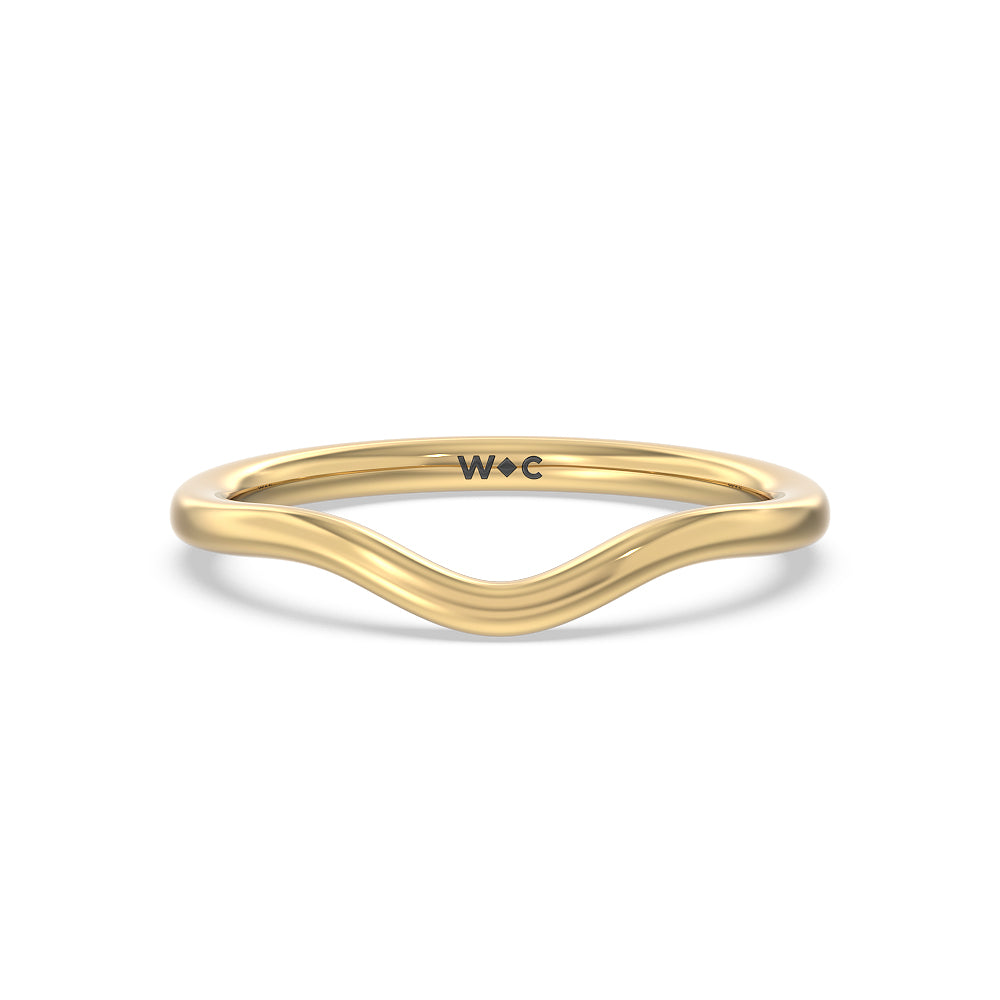 Criss Cross Shank Halo Solitaire Wedding Band with 18KT Yellow Gold Cut Diamond in 14KT Yellow Gold view 1
