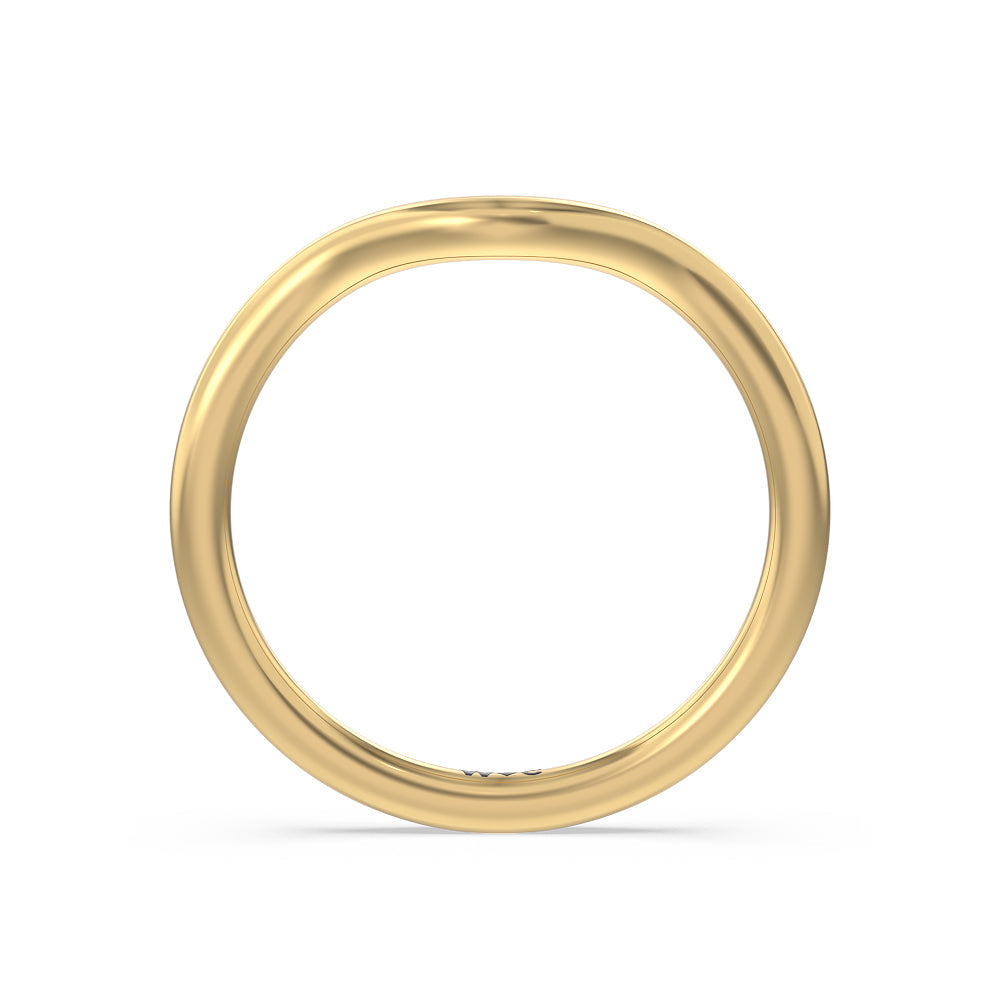 Criss Cross Shank Halo Solitaire Wedding Band with 18KT Yellow Gold Cut Diamond in 14KT Yellow Gold view 2
