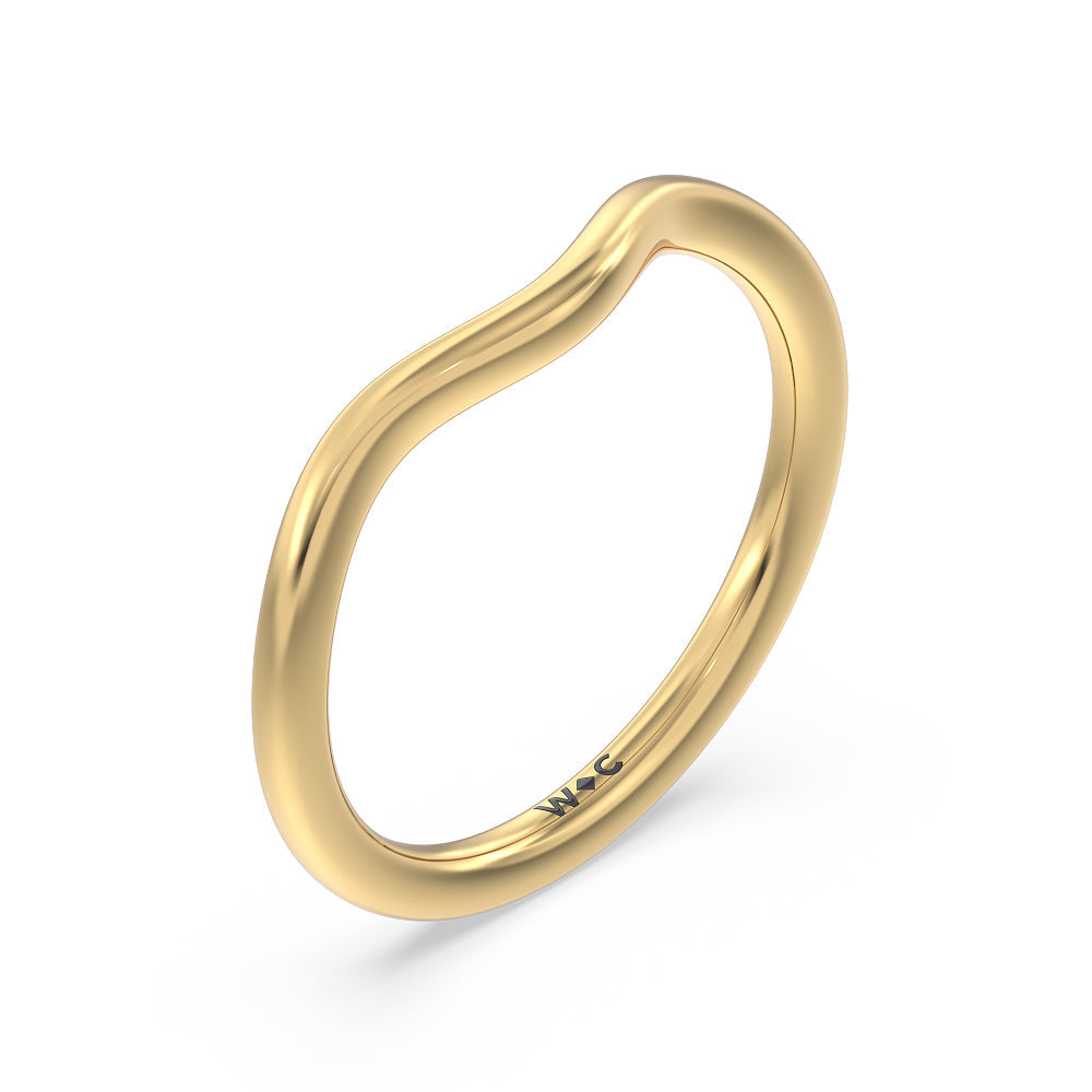 Criss Cross Shank Halo Solitaire Wedding Band with 18KT Yellow Gold Cut Diamond in 14KT Yellow Gold view 4
