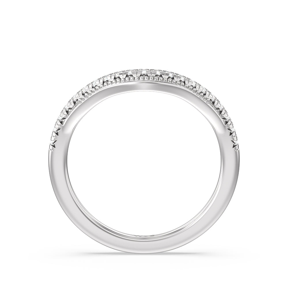 Crowning Glory Four Prong Solitaire Diamond Wedding Band with Platinum Cut Diamond in 14KT Platinum view 2
