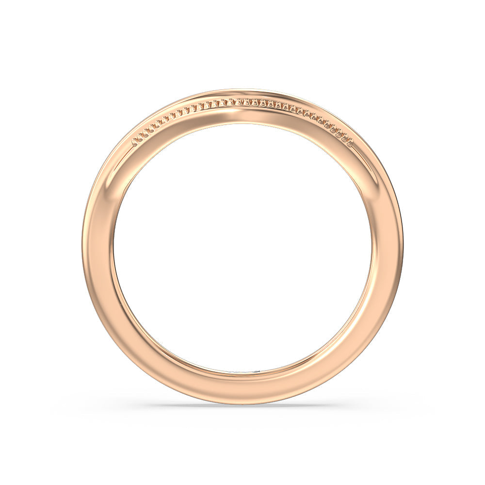 Crowning Glory Four Prong Solitaire Wedding Band with 18KT Rose Gold Cut Diamond in 14KT Rose Gold view 2
