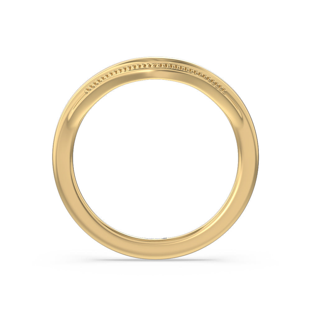 Crowning Glory Four Prong Solitaire Wedding Band with 18KT Yellow Gold Cut Diamond in 14KT Yellow Gold view 2

