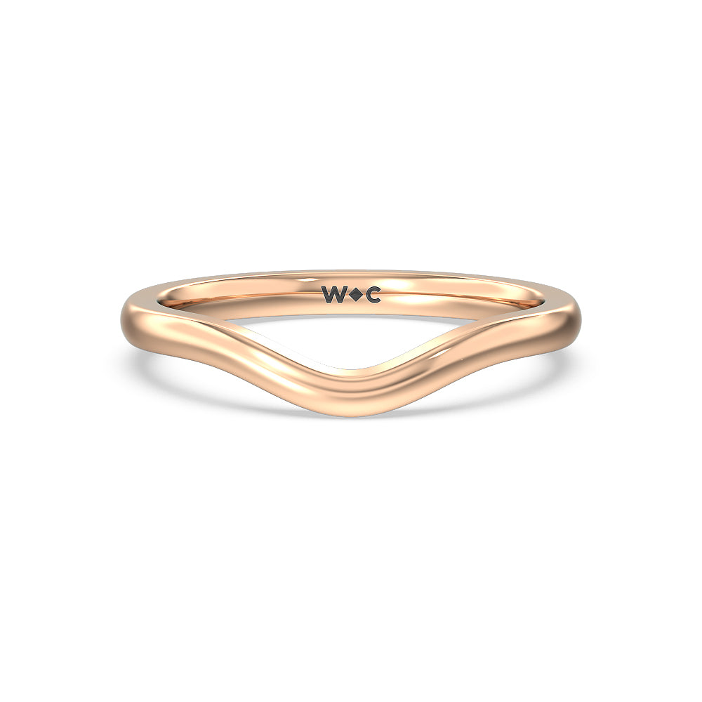 Cathedral Halo Wedding Band with 18KT Rose Gold Cut Diamond in 14KT Rose Gold view 1
