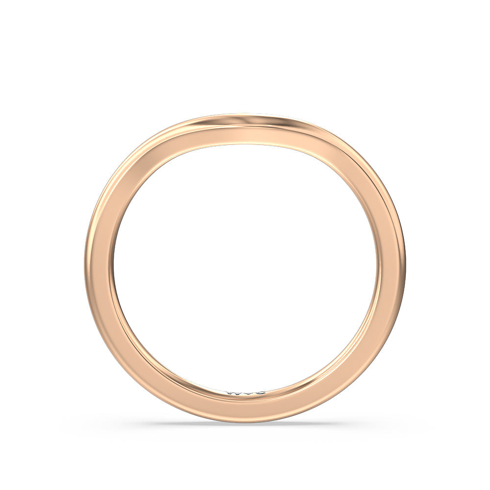 Cathedral Halo Wedding Band with 18KT Rose Gold Cut Diamond in 14KT Rose Gold view 2
