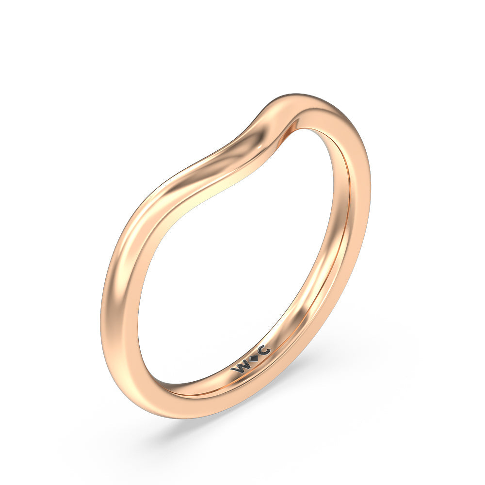 Cathedral Halo Wedding Band with 18KT Rose Gold Cut Diamond in 14KT Rose Gold view 4
