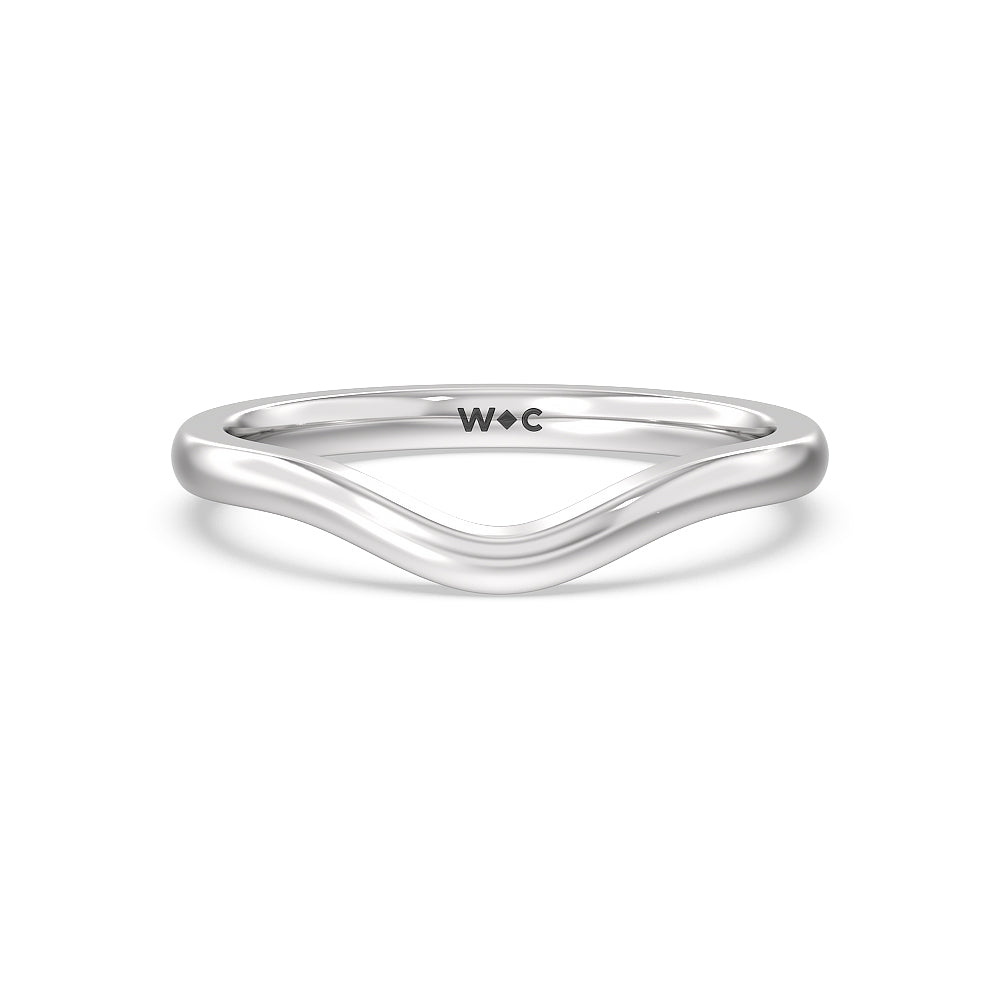 Cathedral Halo Wedding Band with Platinum Cut Diamond in 14KT Platinum view 1
