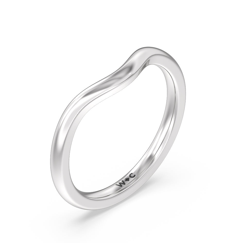 Cathedral Halo Wedding Band with Platinum Cut Diamond in 14KT Platinum view 4
