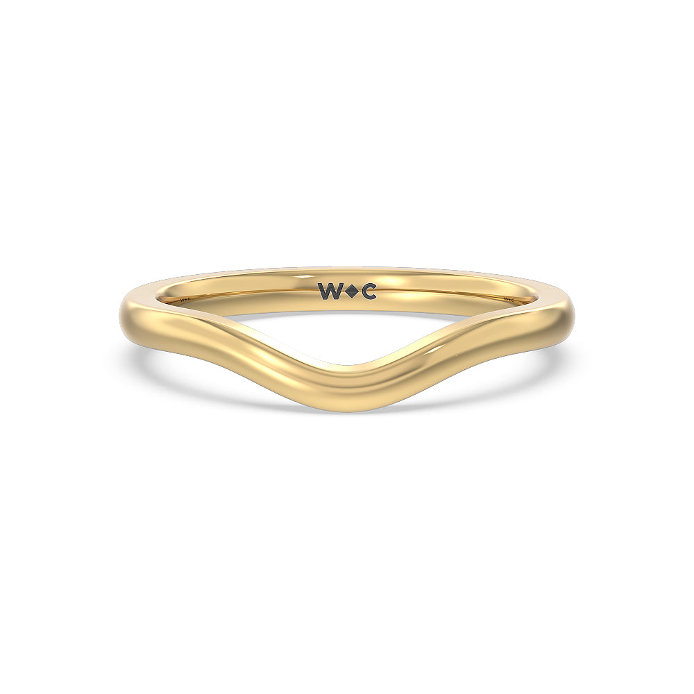 Cathedral Halo Wedding Band with 18KT Yellow Gold Cut Diamond in 14KT Yellow Gold view 1
