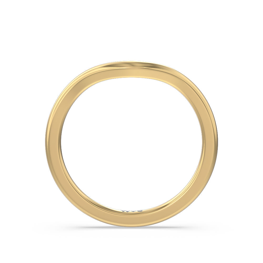 Cathedral Halo Wedding Band with 18KT Yellow Gold Cut Diamond in 14KT Yellow Gold view 2

