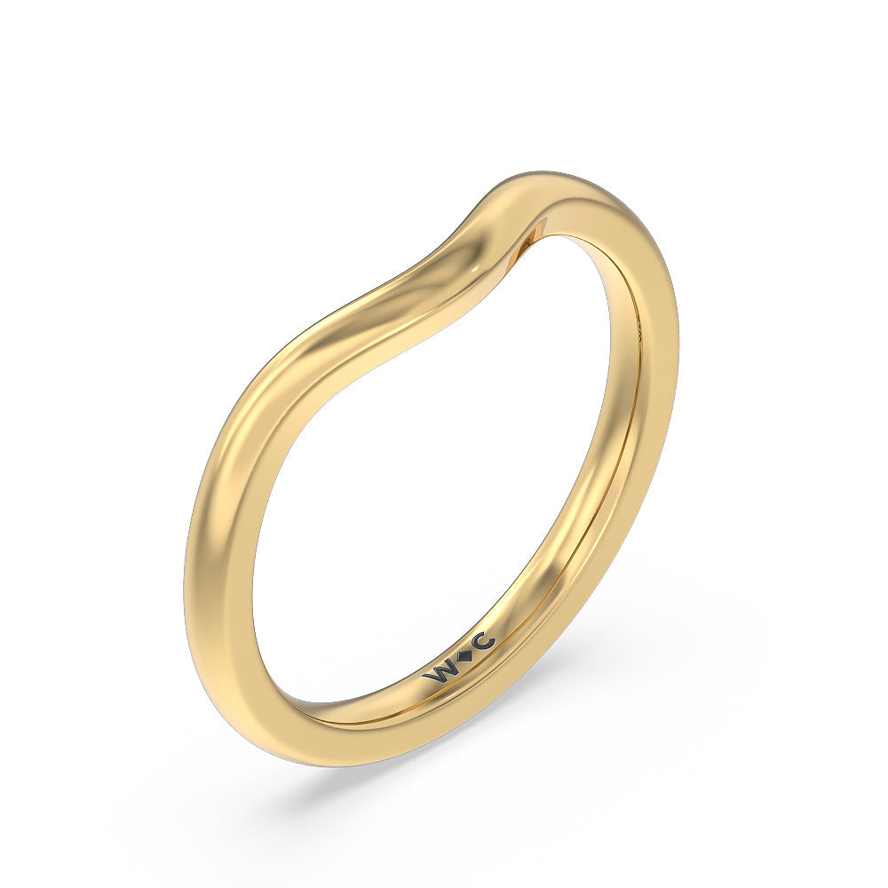 Cathedral Halo Wedding Band with 18KT Yellow Gold Cut Diamond in 14KT Yellow Gold view 4
