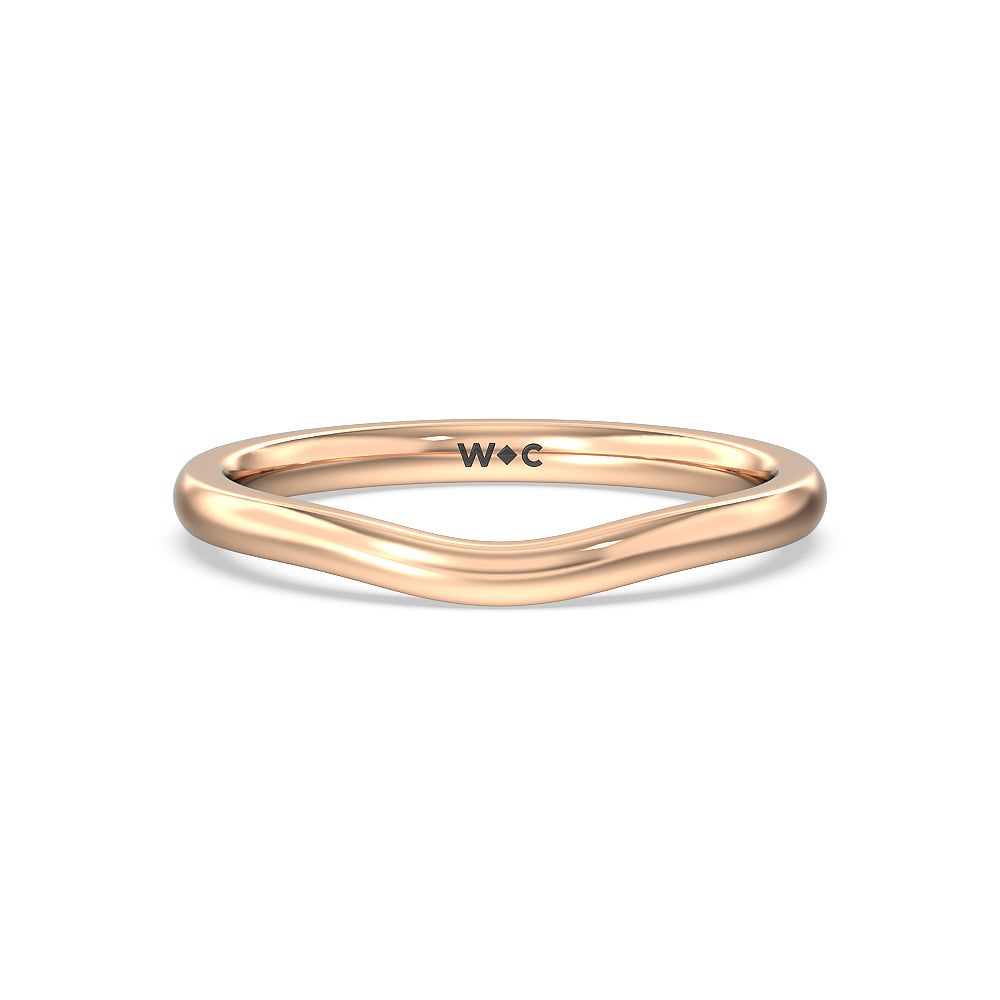 Three Stone Hidden Halo Cathedral Wedding Band with 18KT Rose Gold Cut Diamond in 14KT Rose Gold view 1
