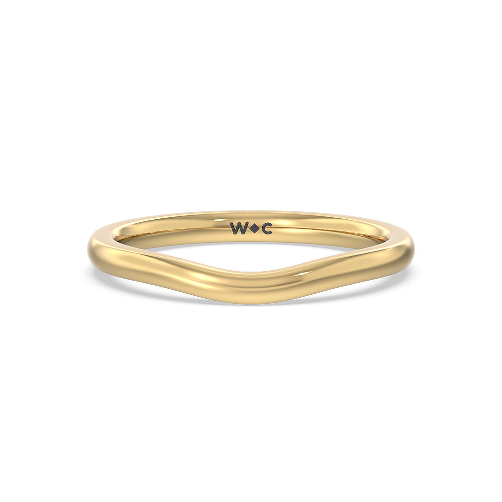 Three Stone Hidden Halo Cathedral Wedding Band with 18KT Yellow Gold Cut Diamond in 14KT Yellow Gold view 1
